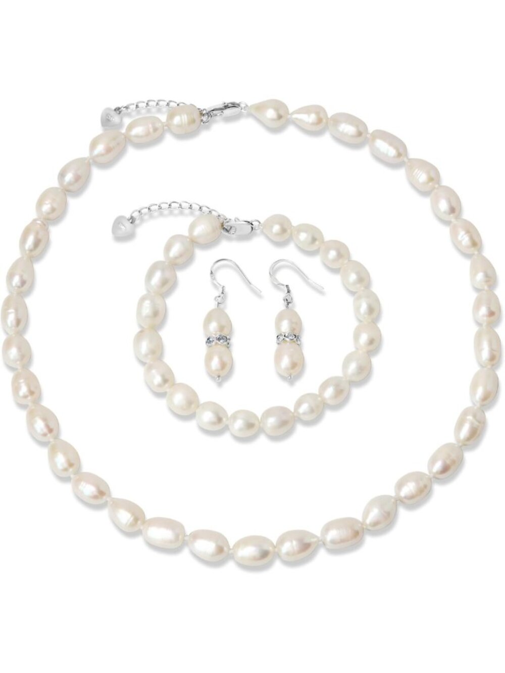 Elegant AAA+ Freshwater Pearl Jewelry Set - Necklace, Bracelet & Earrings - Gift